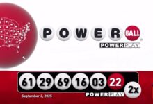 Here are the Powerball winning numbers for Wednesday, Sept. 3, 2025