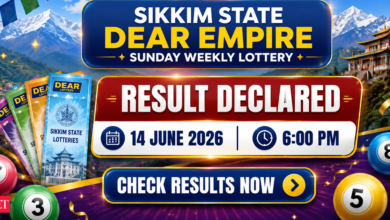 Sikkim State Dear Empire Sunday Weekly Lottery result declared at 6 PM (14-06-2026): Check winning numbers and prize details