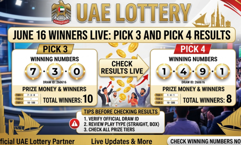 UAE Lottery Results winner list June 16 LIVE: Check Pick 3 and Pick 4 winning numbers, prize money, tips before checking results and more