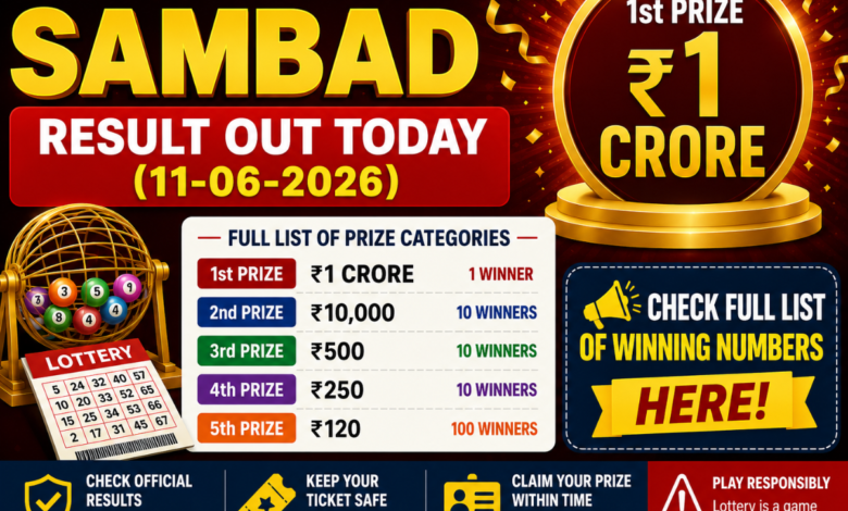 Nagaland Lottery Sambad result out today (11-06-2026); check Rs 1 crore prize winning number and full list here