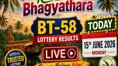 Kerala Bhagyathara BT-58 Lottery Results Today 15-06-2026 Live