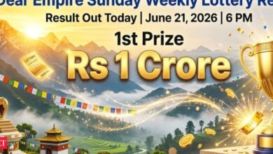 Sikkim State Lottery Sambad: Dear Empire Sunday Weekly Lottery result out today, June 21, 2026, at 6 PM; check Rs 1 crore prize-winning ticket number and full list of winners