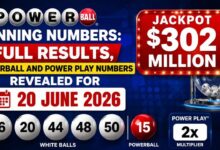 Powerball winning numbers: Full results, Powerball and Power Play numbers revealed for 20 June 2026