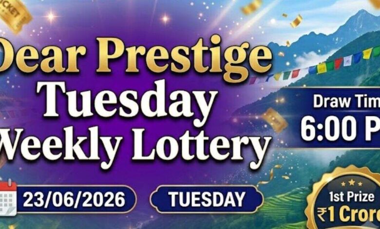 Sikkim Lottery Result Today (23-06-2026): Check Dear Prestige Tuesday Weekly Lottery Rs 1 crore prize winning number and full list here
