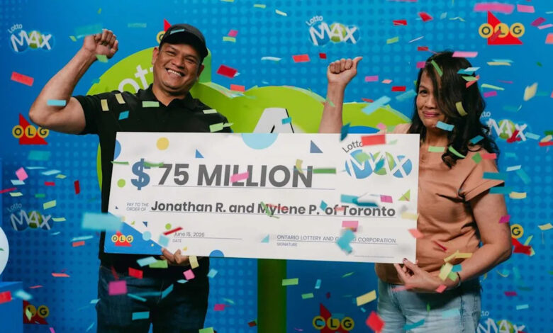 Ontario Lotto Max winners got a $75M jackpot with numbers that are special to their family