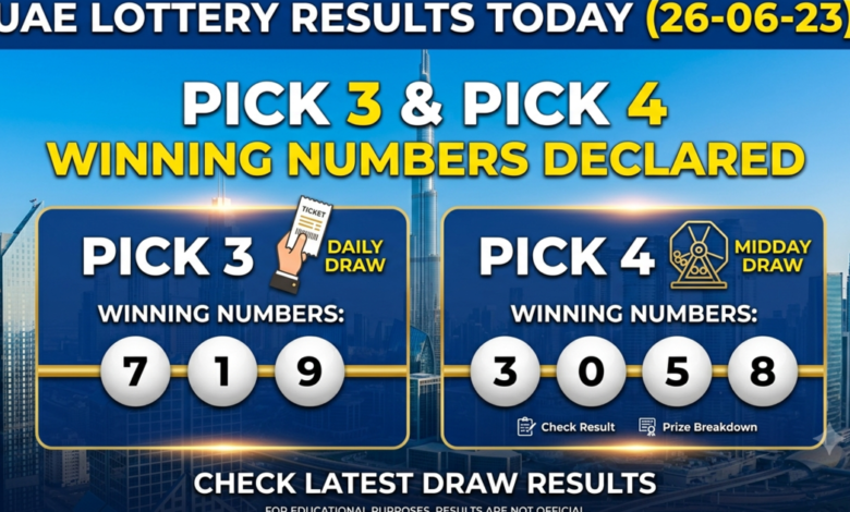UAE Lottery Results Today (26-06-23): Pick 3 & Pick 4 winning numbers declared; check latest draw results