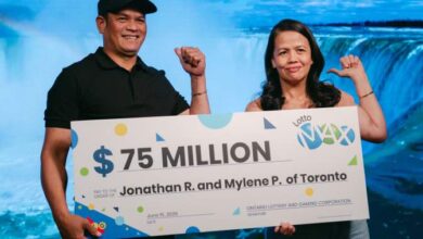 Siblings become first brother-sister duo to win $75M Lotto Max jackpot with OLG - Toronto | Globalnews.ca