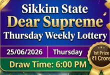 Sikkim Dear Lottery Result today (25/06/2026): Check Rs 1 crore prize and other winning numbers for Dear Supreme Thursday lottery