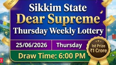 Sikkim Dear Lottery Result today (25/06/2026): Check Rs 1 crore prize and other winning numbers for Dear Supreme Thursday lottery