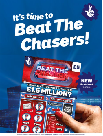 Allwyn launches Beat The Chasers National Lottery licensed Scratchcard and Instant Win Games
