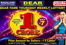Nagaland State Lottery Result Today, June 25, 2026: Dear Fame Thursday Night 8 PM Draw Winners List, Live Updates