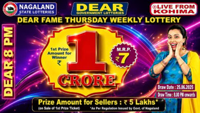 Nagaland State Lottery Result Today, June 25, 2026: Dear Fame Thursday Night 8 PM Draw Winners List, Live Updates