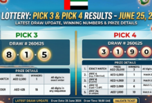 UAE Lottery Pick 3, Pick 4 Results for June 25, 2026: Pick 3 Number 190 wins AED 25,000, Pick 4 Number 5276 declared, check details
