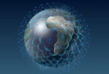 Scientists say Earth's growing web of satellites is vulnerable to meteor storms. (OneWeb Illustration)