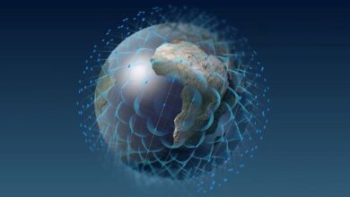 Scientists say Earth's growing web of satellites is vulnerable to meteor storms. (OneWeb Illustration)