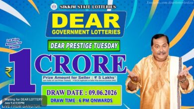 Sikkim State Lottery Result: June 9, 2026, 6 PM Live - Watch Streaming Of Winners List Of Dear Prestige Tuesday Weekly Draw