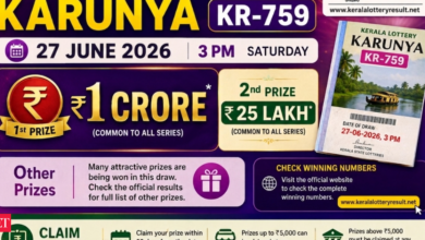 Kerala Lottery Result Karunya KR-759 (27 June 2026): Check winning numbers for the Rs 1 crore jackpot, Rs 25 lakh prize, other winners and the claim process