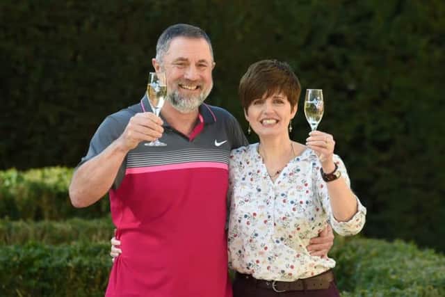 Gerry and Lisa Cannings after winning £32.5 million in 2016