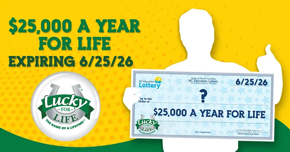 The North Carolina Education Lottery is searching for the lucky winner of a $25,000-a-year-for-life prize. The Lucky for Life ticket was purchased in Southport as part of the Dec. 27, 2025 drawing and will expire on June 25, 2026.