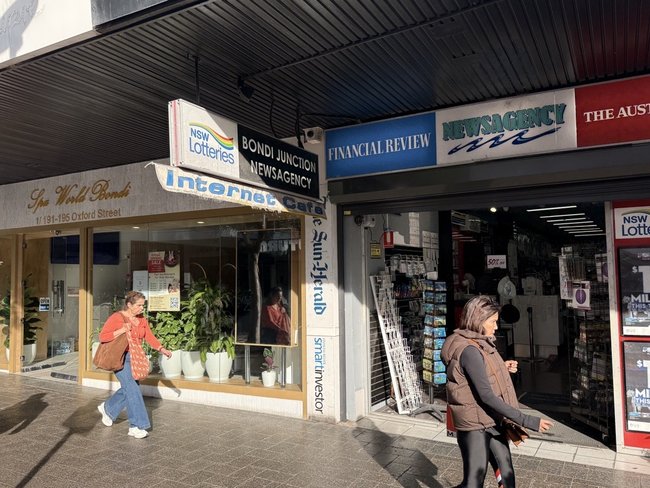 Bondi Junction Newsagency and Internet Cafe, where a $100 million Powerball ticket was sold last June and yet to be claimed.