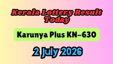 Kerala Lottery Result Today 02/07/2026: Karunya Plus KN-630 Results Announced; Check 1st Prize Winner List