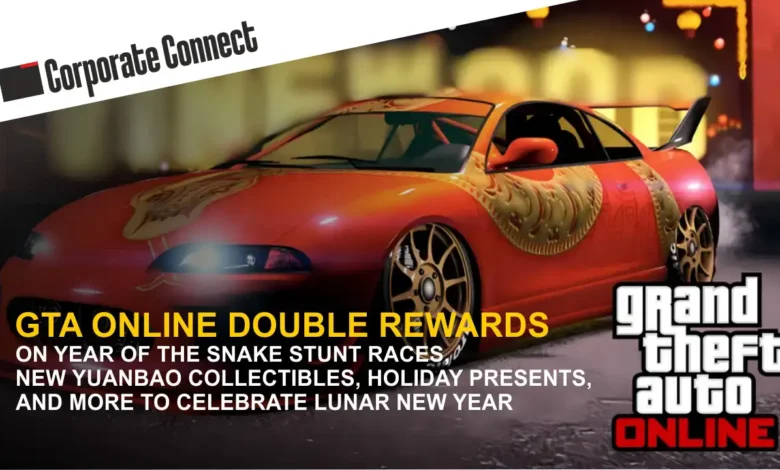 GTA Online Double Rewards on Year of the Snake Stunt Races, New Yuanbao Collectibles, Holiday Presents, and More to Celebrate Lunar New Year