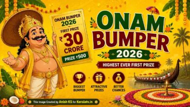 Kerala Thiruvonam Bumper 2026 (BR-102) offers a ₹30 crore first prize. Check ticket price, draw date, prize structure, TV channels and live lottery results.