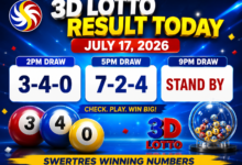 3D Lotto Result Today, July 17, 2026 [OUT]: Check PCSO Swertres Winning Numbers for 2 PM, 5 PM & 9 PM Draws, Latest Results, Draw Schedule and Prize Claim Details