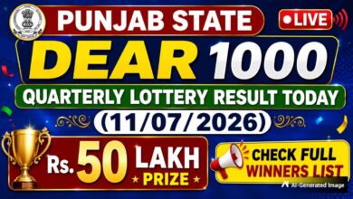 Punjab State Dear 1000 Quarterly Lottery Result Today (11/07/2026) LIVE, Rs 50 Lakh Prize; Check Full Winners