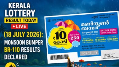 Kerala Lottery Result LIVE 18/07/2026: Monsoon Bumper BR-110 Result DECLARED; Check Rs.10 Cr Jackpot Winner