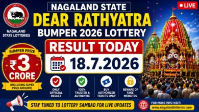 Nagaland State DEAR Rathyatra Bumper 2026 Lottery Result Today, 18.7.2026 LIVE; Rs 3 Cr Prize, Winners List