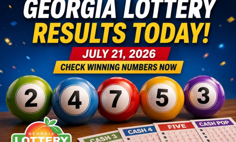 [OUT] Georgia Lottery Results Today, July 21, 2026: Cash 3, Cash 4, Georgia FIVE & Cash Pop Midday Winning Numbers; Check Latest GA Lottery Results
