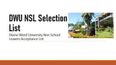Divine Word University Non School Leavers Acceptance List 2026 | DWU NSL Selection List