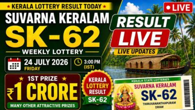 Kerala Lottery Result Today, 24/07/2026 LIVE: Suvarna Keralam SK-62 Friday Weekly Lucky Draw for Rs 1 Crore