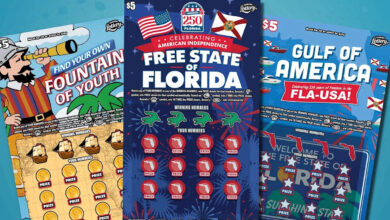 Florida Lottery scratch-off tickets worth millions. Where winners are