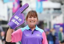 Lorraine Kelly volunteers at Commonwealth Games with Allwyn