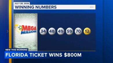 Florida ticket wins $800M Mega Millions jackpot; Powerball still up for grabs