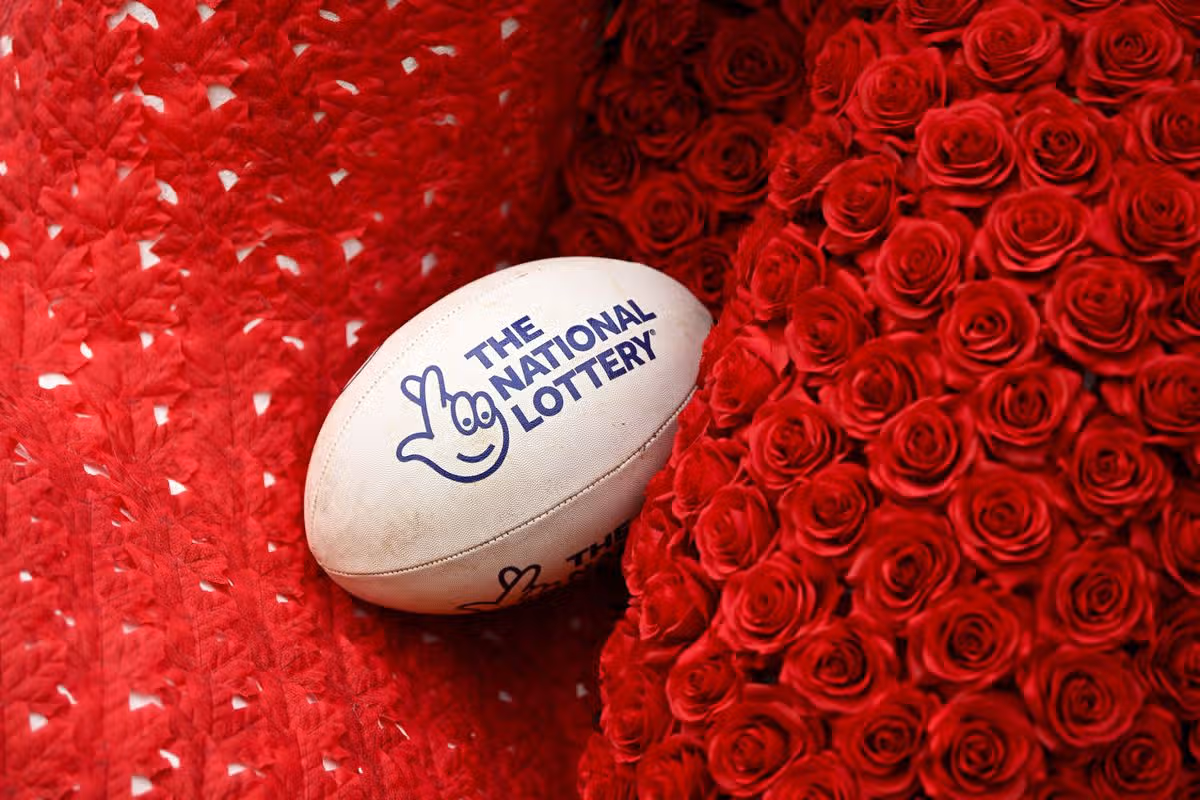  A general view of a National Lottery branded rugby ball