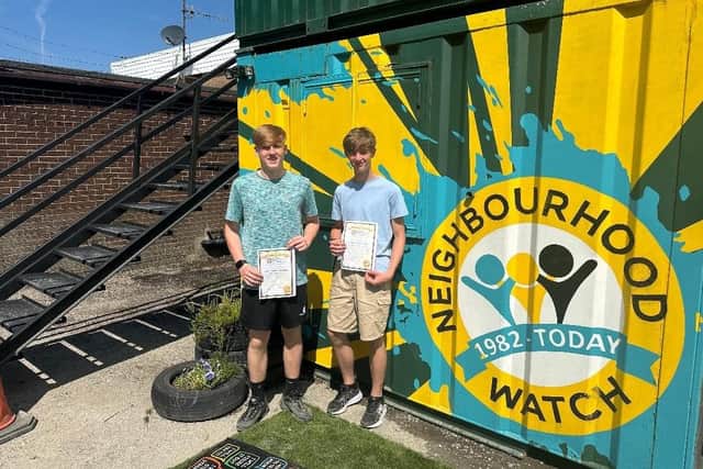 Harley Stanworth and and Dominik Mankevic, students at Burnley High School, completed a work placement at Rosegrove Neighbourhood Watch's youth and community hub which has received a cash windfall of £20,000 from the National Lottery