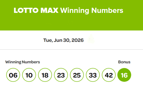 winning numbers, june 30, 2026, lotto max