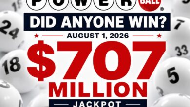 Did anyone win the $707 million Powerball on Aug. 1, 2026? Winning numbers and results