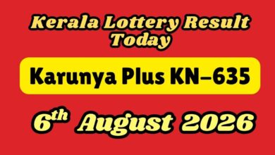 Kerala Lottery Result Today,06-08-2026: Karunya Plus KN-635 Result OUT; Check Full Winner List