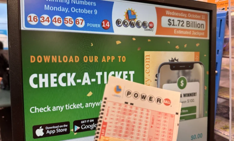 CALIFORNIA, USA - OCTOBER 10: Powerball Lottery tickets are seen at a store as U.S. Powerball jackpot grows $1.7 billion, in San Carlos, California, United States on October 10, 2023. - Source: Getty