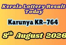Kerala Lottery Result Today, 08-08-2026: Karunya KR-764 Results OUT: Check Winning Numbers & Claim Process
