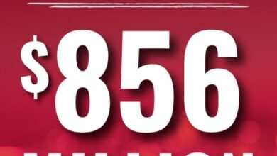 Powerball jackpot up to $856 million for weekend drawing - 8th largest