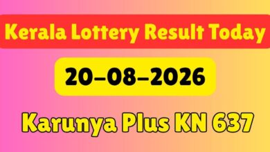 Kerala Lottery Result Today LIVE 20/08/2026: Karunya Plus KN 637 Result At 3PM Today; Check Winners List