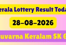 Kerala Lottery Results Today (28-08-2026) LIVE: Suvarna Keralam SK 67 Results Out  At 3 PM; Full Winner List